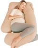 Picture of Cute Castle Cooling Cover Pregnancy Pillows, Soft U-Shape Maternity Pillow with Removable Cover - Full Body Pillows for Adults Sleeping - Pregnancy Must Haves - Jumbo 57 Inch - Brown