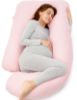 Picture of Momcozy Pregnancy Pillows for Sleeping, U Shaped Full Body Maternity Pillow for Side Sleeping - Support for Back, Legs, Belly, HIPS, 57 Inch, Pink