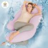 Picture of Cute Castle Cooling Cover Pregnancy Pillows, Soft U-Shape Maternity Pillow with Removable Cover - Full Body Pillows for Adults Sleeping - Pregnancy Must Haves - Jumbo 57 Inch - Purple
