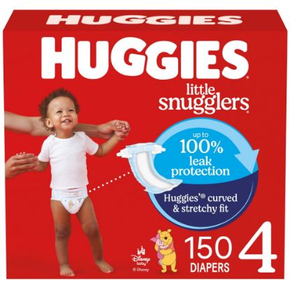 Picture of Huggies Size 4 Diapers, Little Snugglers Baby Diapers, Size 4 (22-37 lbs), 150 Count (6 Packs of 25), Packaging May Vary