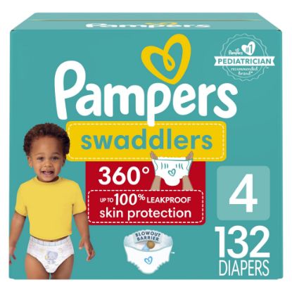 Picture of Pampers Diapers - Swaddlers 360 - Size 4, 132 Count, for up to 100% Leakproof Premium Skin Protection