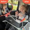 Picture of PILLANI Kids Travel Tray for Car - Car Seat Tray for Kids, Road Trip Essentials Must Haves - Carseat Table Roadtrip Activities - Toddler Lap Desk Organizer for Airplane - Travel Essentials - Pack of 2