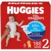 Picture of Huggies Size 2 Diapers, Little Snugglers Baby Diapers, Size 2 (12-18 lbs), 186 Count (3 Packs of 62), Packaging May Vary