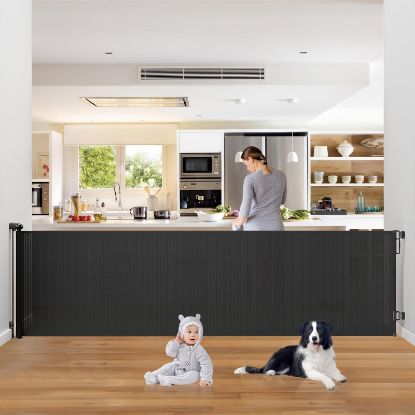 Picture of PRObebi Retractable Baby & Dog Gate - Extends to 110" Wide, 34" Tall, for Stairs, Doorways, Hallways, Outdoor, Deck, Porch