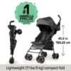 Picture of Summer by Ingenuity 3D Mini Convenience Stroller - Lightweight Stroller with Compact Fold, Multi-Position Recline, Canopy with Pop Out Sun Visor and More - Umbrella Stroller for Travel and More, Gray