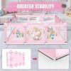 Picture of Baby Playpen 74"x50" PlayPen for Babies and Toddlers Pink, Large Play Yards for Indoor & Outdoor with Zipper Gates