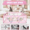Picture of Baby Playpen 74"x50" PlayPen for Babies and Toddlers Pink, Large Play Yards for Indoor & Outdoor with Zipper Gates