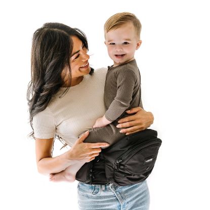 Picture of Tushbaby The Original Safety-Certified Hip Carrier for Babies & Toddlers: Machine Washable Child Waist Seat with Pocket Storage, As Seen on Shark Tank (23”-44” Waist, 0-3 yrs up to 45lbs) - Black