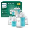 Picture of Philips Avent Natural Newborn Glass Gift Set, Baby Bottles with Natural Response Nipples, 3X 4oz (Slow Flow, Flow 2) and 2X 8oz (Medium Flow, Flow 3), 2X Silicone Sleeves, SCD858/01