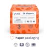 Picture of Pura Hypoallergenic Diapers, Size 3 (9-20 lbs) Monthly Pack, Overnight, up to 12 Hours Leak Protection, Suitable for Sensitive Skin, TCF, Super Soft Organic Cotton, 6 Packs of 26 (156 Baby Diapers)