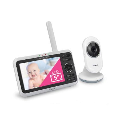 Picture of VTech VM350 Baby Monitor, 5" Screen, 1000ft Long Range, Night Vision, 2-Way Talk, Lullabies, Secured Transmission No WiFi