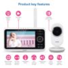 Picture of VTech VM350 Baby Monitor, 5" Screen, 1000ft Long Range, Night Vision, 2-Way Talk, Lullabies, Secured Transmission No WiFi