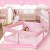 Picture of Fshibila 50" ×50" Baby Playpen, Baby Playard for Babies and Toddlers, Baby Fence Play Pens for Indoor & Outdoor, Sturdy Safety Play Yard with Soft Breathable Mesh, Anti-Fall, Pink