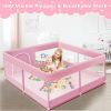 Picture of Fshibila 50" ×50" Baby Playpen, Baby Playard for Babies and Toddlers, Baby Fence Play Pens for Indoor & Outdoor, Sturdy Safety Play Yard with Soft Breathable Mesh, Anti-Fall, Pink