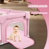 Picture of Hiaksedt Baby Playpen for Babies and Toddlers Baby Fence Play Yards for Indoor & Outdoor with Breathable Mesh Anti-Fall (Pink