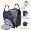Picture of BabbleRoo Leather Diaper Bag Backpack - Baby Essentials Travel Baby Bag, Multi function, with Changing Pad, Stroller Straps & Pacifier Case - Unisex, Midnight Blue
