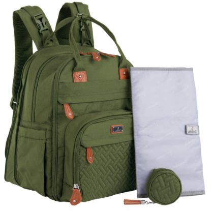 Picture of BabbleRoo Extra Large Diaper Bag Backpack, Expandable Baby Bag with Up to 50% More Capacity - Travel Essentials Baby Bag Tote with Changing Pad, Stroller Straps & Pacifier Case - Unisex, Forest Green