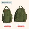 Picture of BabbleRoo Extra Large Diaper Bag Backpack, Expandable Baby Bag with Up to 50% More Capacity - Travel Essentials Baby Bag Tote with Changing Pad, Stroller Straps & Pacifier Case - Unisex, Forest Green