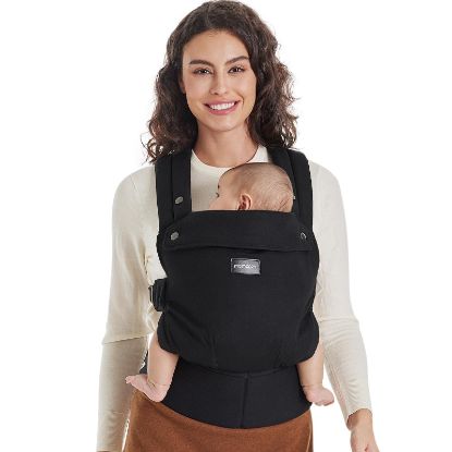 Picture of Momcozy Baby Carrier - Ergonomic, Cozy and Lightweight Carrier for 7-44lbs, Effortless to Put On, Ideal for Hands-Free Parenting, Enhanced Lumbar Support, Purehug for Infant to Toddler, Black