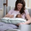 Picture of Boppy Organic Original Nursing Pillow, Green Little Leaves, Ergonomic Breastfeeding, Bottle Feeding, Bonding, 100% Organic Cotton, Hypoallergenic Fill, Machine Washable