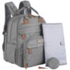 Picture of BabbleRoo Extra Large Diaper Bag Backpack, Expandable Baby Bag with Up to 50% More Capacity - Travel Essentials Baby Bag Tote with Changing Pad, Stroller Straps & Pacifier Case - Unisex, Light Gray
