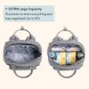 Picture of BabbleRoo Extra Large Diaper Bag Backpack, Expandable Baby Bag with Up to 50% More Capacity - Travel Essentials Baby Bag Tote with Changing Pad, Stroller Straps & Pacifier Case - Unisex, Light Gray