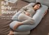 Picture of Momcozy U Shaped Pregnancy Pillows with Cotton Removable Cover, 57 Inch Full Body Pillow Maternity Support, Must Have for Pregnant Women, Hatha Grey