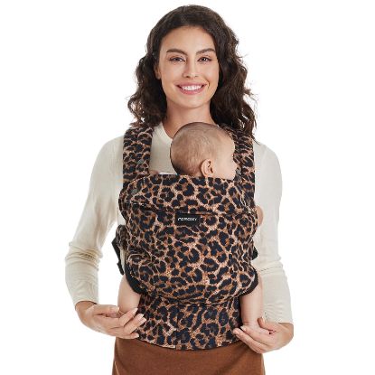 Picture of Momcozy Baby Carrier - Ergonomic, Cozy and Lightweight Carrier for 7-44lbs, Effortless to Put On, Ideal for Hands-Free Parenting, Enhanced Lumbar Support, Purehug for Infant to Toddler, Leopard