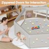 Picture of Hiaksedt Large Baby Playpen 65x65 Inch, Play Pens for Babies and Toddlers Hexagonal Type Baby Play Yards for Indoor & Outdoor with Breathable Mesh Anti-Fall