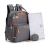 Picture of BabbleRoo Extra Large Diaper Bag Backpack, Expandable Baby Bag with Up to 50% More Capacity - Travel Essentials Baby Bag Tote with Changing Pad, Stroller Straps & Pacifier Case - Unisex, Dark Gray