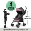 Picture of Summer by Ingenuity 3D Mini Convenience Stroller - Lightweight Stroller with Compact Fold, Multi-Position Recline, Canopy with Pop Out Sun Visor and More - Umbrella Stroller for Travel, Pink