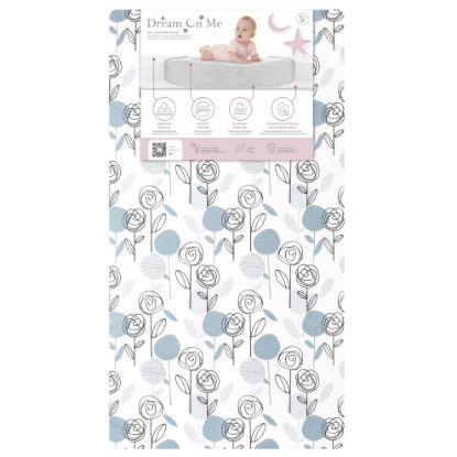 Picture of Dream On Me Floral Dreams Firm Fiber Baby Crib Mattress in Teal, Greenguard Gold and JPMA Certified, Fits All Standard Cribs and Toddler Beds, Waterproof Sleep Surface & Machine Washable Cover