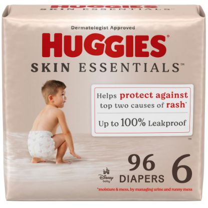 Picture of Huggies Size 6 Diapers, Skin Essentials Baby Diapers, Size 6 (35+ lbs), 96 Count (3 Packs of 32)