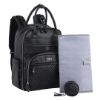 Picture of BabbleRoo Leather Diaper Bag Backpack - Baby Essentials Travel Baby Bag, Multi function, with Changing Pad, Stroller Straps & Pacifier Case - Unisex, Black
