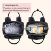 Picture of BabbleRoo Leather Diaper Bag Backpack - Baby Essentials Travel Baby Bag, Multi function, with Changing Pad, Stroller Straps & Pacifier Case - Unisex, Black