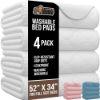 Picture of GORILLA GRIP Washable Underpads, Waterproof Reusable Heavy Absorbency Incontinence Bed Pads, Leak Proof Toddler Mattress Pad, 52x34 4 Pack, Slip Resistant for Bedwetting, Adults and Kids, White