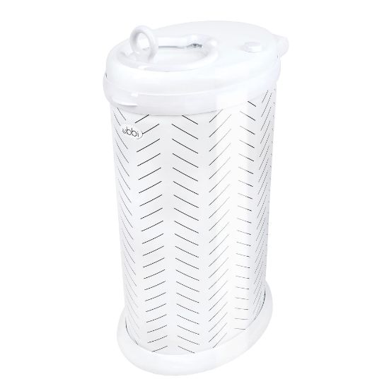 Picture of Ubbi Stainless Steel Diaper Pail, Odor Locking, No Special Bag Required, Award-Winning, Registry Must-Have, Herringbone