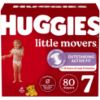 Picture of Huggies Size 7 Diapers, Little Movers Baby Diapers, Size 7 (41+ lbs), 80 Count (2 packs of 40)