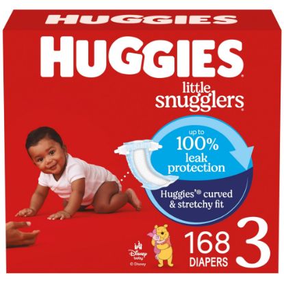 Picture of Huggies Size 3 Diapers, Little Snugglers Baby Diapers, Size 3 (16-28 lbs), 168 Count (6 Packs of 28), Packaging May Vary