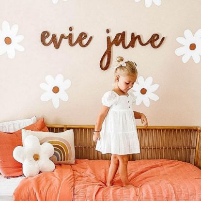 Picture of Custom Wood Name Sign for Nursery or Kids Room, Instant Font Preview, Multiple Styles Available Unpainted, Painted or Stained, Personalized Baby Gift (Painted or Stained Name Sign)