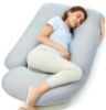 Picture of Momcozy Pregnancy Pillows with Cooling Cover, U-Shaped Full Body Maternity Pillow for Side Sleepers 57 Inch - Support for Back, Hip, Belly, Legs for Pregnant Women