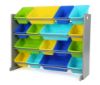 Picture of Humble Crew Supersized Toy Storage Organizer with 16 Removable Bins, Grey/Blue/Green/Yellow - Large Toy Storage for Toddlers Ideal for Kids' Rooms, Playrooms, and Nurseries - Modern Toy Bins for Kids