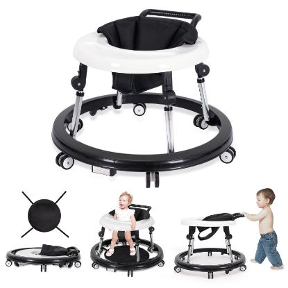 Picture of Wismind Baby Walker Foldable with 9 Adjustable Heights, Baby Walkers and Activity Center for Boys Girls Babies 7-18 Months, Baby Walker with Wheels Portable