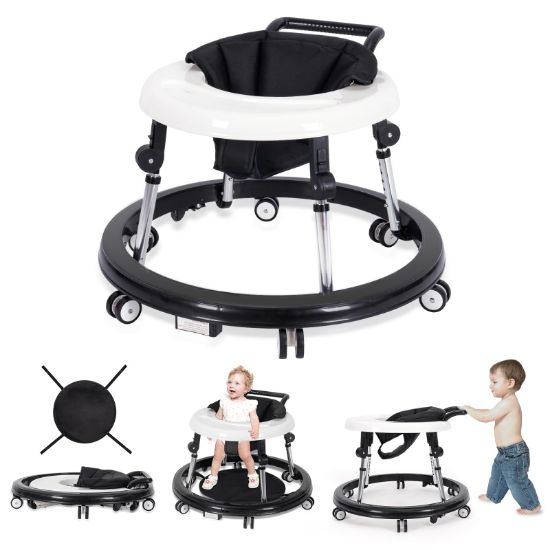 Picture of Wismind Baby Walker Foldable with 9 Adjustable Heights, Baby Walkers and Activity Center for Boys Girls Babies 7-18 Months, Baby Walker with Wheels Portable
