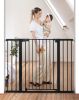 Picture of COMOMY 36" Extra Tall Baby Gate for Stairs and Doorways - Fits 29.5" to 48.8" Wide Openings, Auto Close Extra Wide Dog Gate for House, Pressure Mounted Easy Walk Through Pet With Door, Black