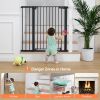 Picture of COMOMY 36" Extra Tall Baby Gate for Stairs and Doorways - Fits 29.5" to 48.8" Wide Openings, Auto Close Extra Wide Dog Gate for House, Pressure Mounted Easy Walk Through Pet With Door, Black