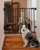 Picture of Babelio 26-43" No Bottom Bar Baby Gate for Babies, Elders and Pets, 2-in-1 Hardware Mount Dog Gate for The House, Stairs and Doorways, with Large Walk Thru Door, Black