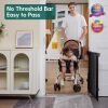 Picture of Babelio 26-43" No Bottom Bar Baby Gate for Babies, Elders and Pets, 2-in-1 Hardware Mount Dog Gate for The House, Stairs and Doorways, with Large Walk Thru Door, Black
