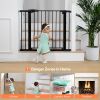 Picture of COMOMY 30" Tall Baby Gate for Stairs Doorways, Fits Openings 29.5" to 40.5" Wide, Auto Close Extra Wide Dog Gate for House, Pressure Mounted Easy Walk Through Pet Gate with Door, Black
