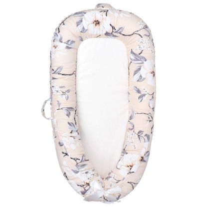 Picture of Mamibaby Baby Lounger,100% Soft Breathable, Portable Canvas Newborn Lounger Infant Floor Seat Cushion for Travel, Tummy Time, Newborn Must Have Essentials Baby Shower Registry Search(Flower)